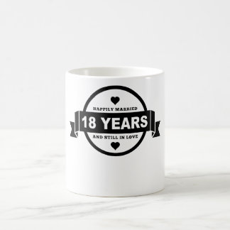 Taza De Café Casado feliz 18 años