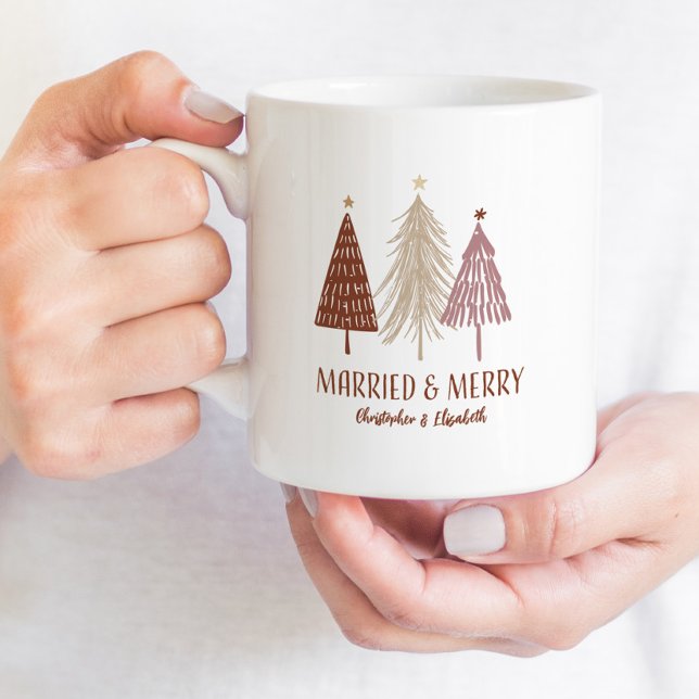 Taza De Café Casado Feliz Primer Feriado de Árbol de Navidad Sr (Subido por el creador)