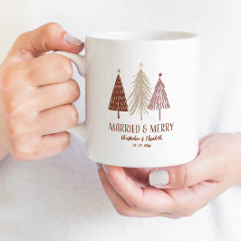 Taza De Café Casado Feliz Primer Feriado de Árbol de Navidad Sr