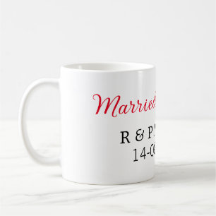 Taza De Café Casados y brillantes añadir nombre de la pareja bo