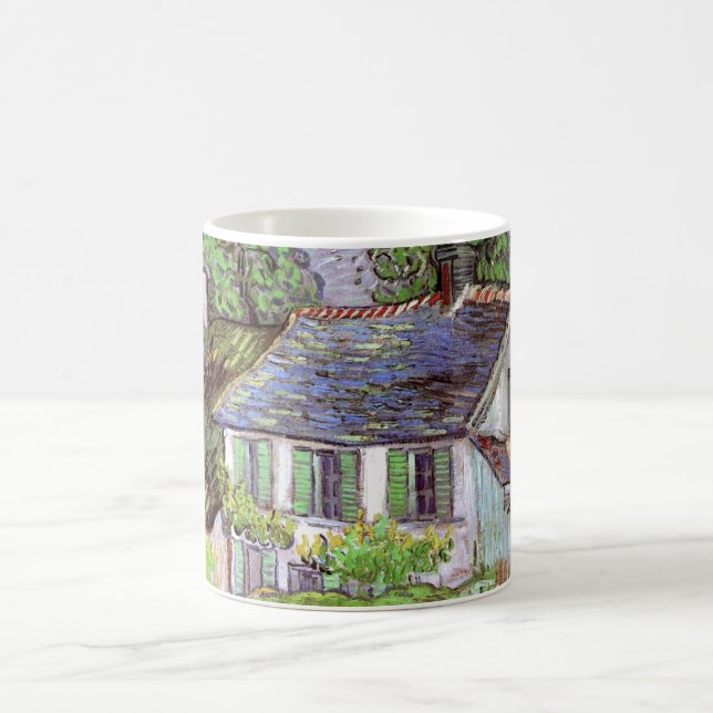 Taza De Café Casas de Auvers, por Vincent van Gogh (Centro)