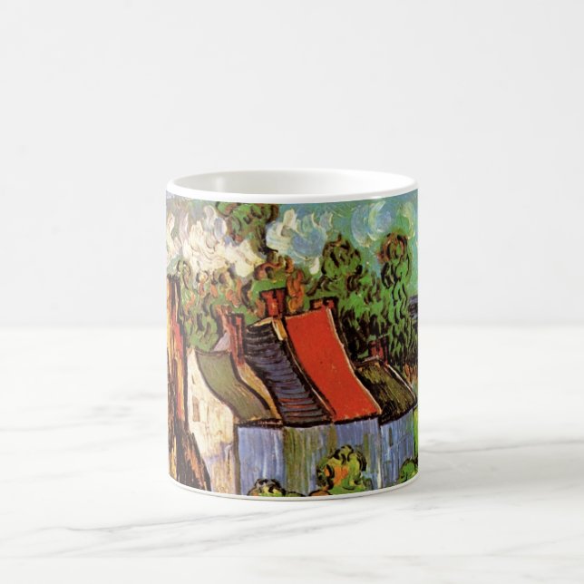 Taza De Café Casas de Auvers, por Vincent van Gogh (Centro)