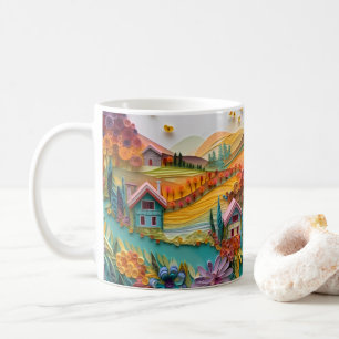 Taza De Café Casas De Montaña Impresas De 3D