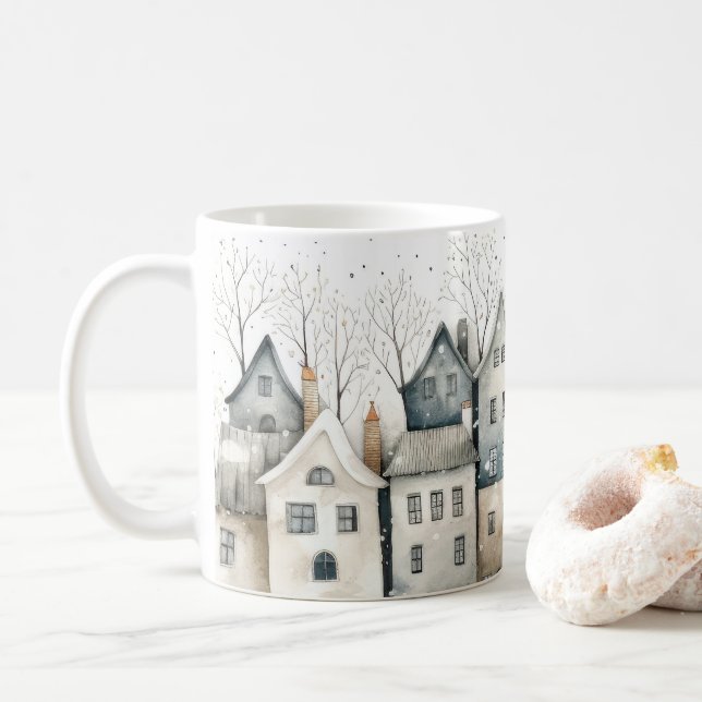 Taza De Café Casas nórdicas (Con donut)