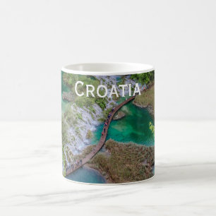 Taza De Café Cascada de cascada del parque de lagos Plitvice Co