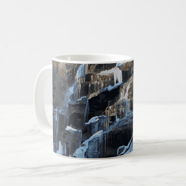 Taza De Café Cascada helada de nieve helada en invierno (Anverso izquierdo)