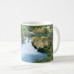 Taza De Café Cascadas de Krka en Croacia vista panorámica