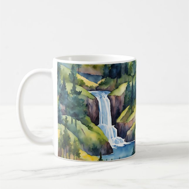 Taza De Café Cascadas de las montañas de la Naturaleza (Izquierda)