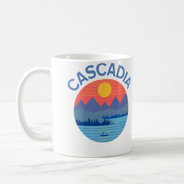 Taza De Café Cascadia Fishing Hiking Camping (Izquierda)