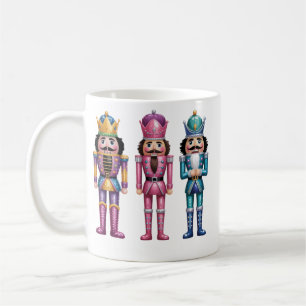 Taza De Café Cascanueces con lentejuelas Navidad Familia Preppy