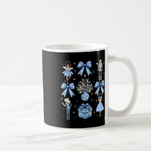 Taza De Café Cascanueces Coquette Lazo Azul Navidad Feliz Navid