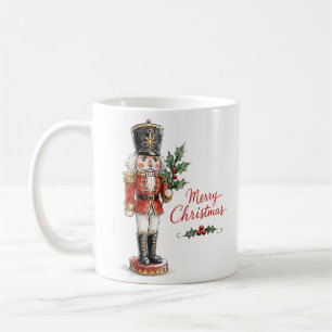 Taza De Café Cascanueces de Navidad en acuarela
