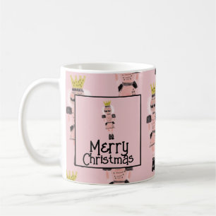 Taza De Café Cascanueces de Navidad Soldado Rosa Dibujado a Man