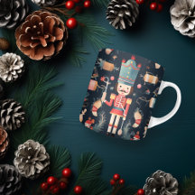 Cascanueces Vintage Rojo Azul Navideño Colorido
