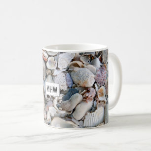 Taza De Café Cáscaras de agua personalizado monogramos