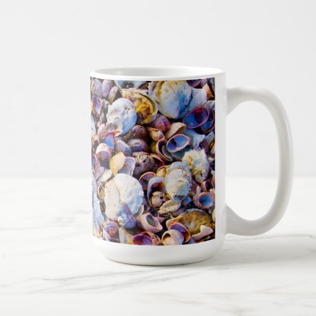 Taza De Café Cáscaras del mar por la orilla de mar (Derecha)