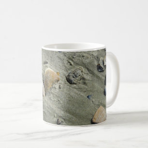 Taza De Café Cáscaras Y Café De Arena