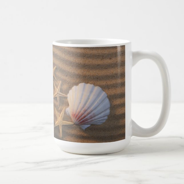 Taza De Café Cáscaras y estrellas de mar del mar (Derecha)
