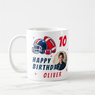 Taza De Café Casco de fútbol balón caricatura foto cumpleaños 