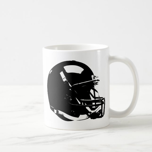 Taza De Café Casco de Fútbol Black White Pop Art (Derecha)