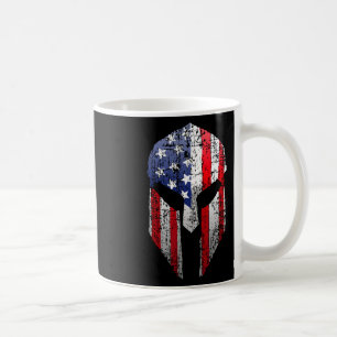 Taza De Café Casco de guerrero espartano patriota americano con