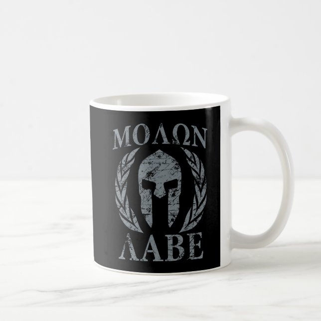 Taza De Café Casco espartano del Grunge de Molon Labe (Derecha)