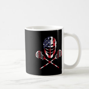 Taza De Café Casco Lax de Lacrosse Bandera Americana 4 de Julio