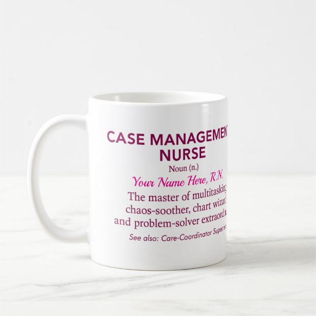 Taza De Café Case Management Nurse Definition, Custom Gift (Izquierda)