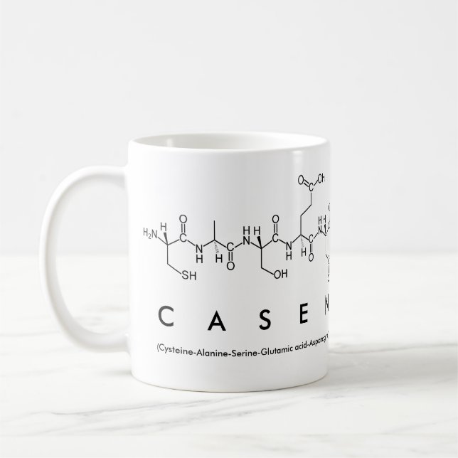Taza De Café Casen peptide name mug (Izquierda)