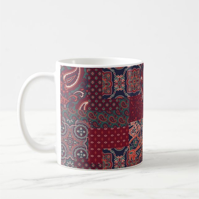 Taza De Café cashmere paisley seda patchwork abstract vi (Izquierda)
