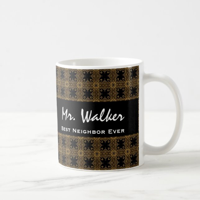 Taza De Café Casillas negras y estrellas del mejor oro del (Derecha)