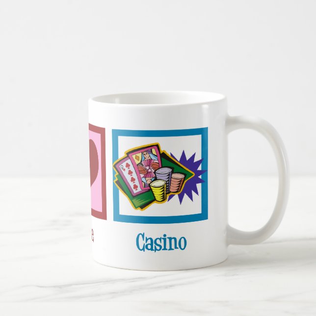 Taza De Café Casino Peace Love (Derecha)