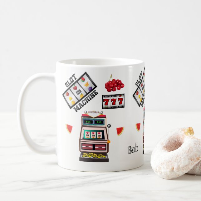 Taza De Café Casino Slot Machine Mug (Con donut)