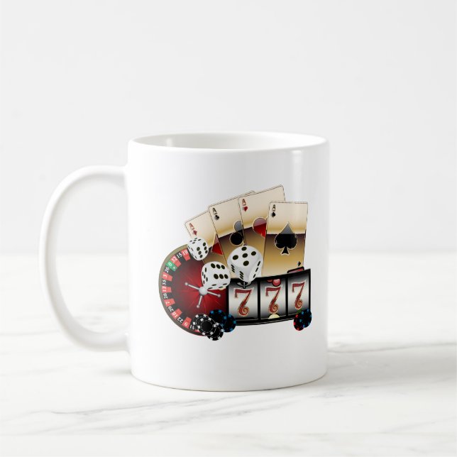 Taza De Café casino, vegas, póquer, juegos de azar, adulto (Izquierda)
