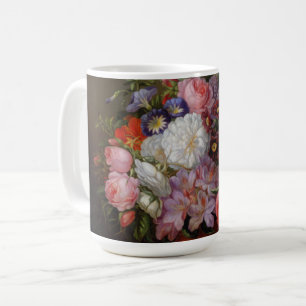Taza De Café Caso Cornelis Johannes van Hulsteijn con flores