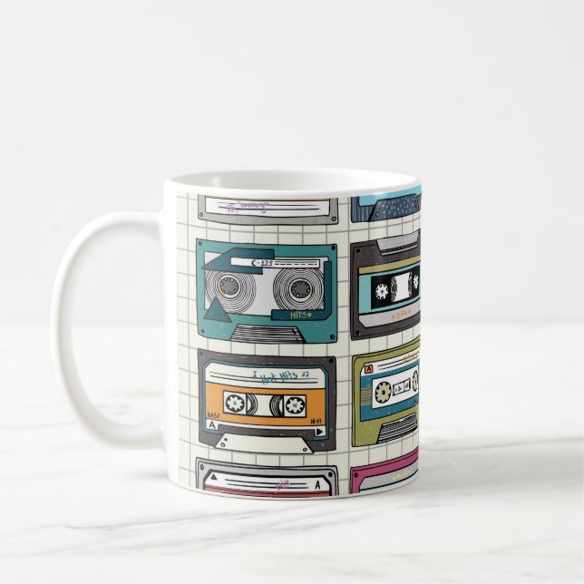 Taza De Café Cassette de música retro: Icono nostálgico (Izquierda)