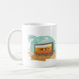 Taza De Café Cassette Tape Retro 80 en el Beach Rewind