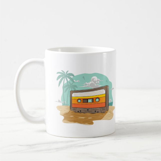 Taza De Café Cassette Tape Retro 80 en el Beach Rewind (Izquierda)