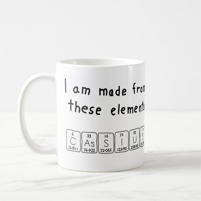 Taza De Café Cassius nombre de tabla periódica mug (Izquierda)