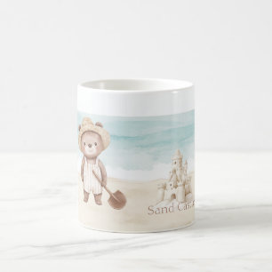 Taza De Café Castillo de Arena de Oso de Playa
