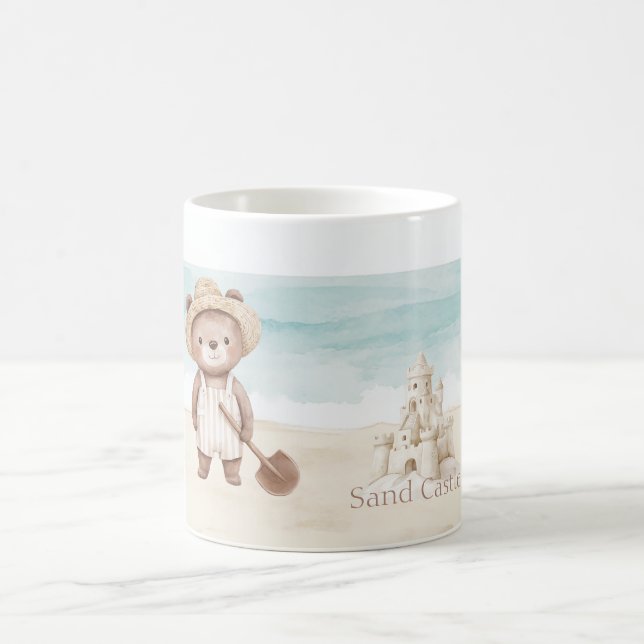 Taza De Café Castillo de Arena de Oso de Playa (Centro)