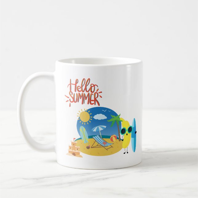 Taza De Café Castillo de arena de verano (Izquierda)