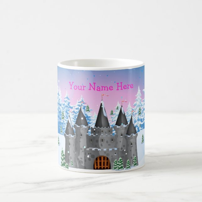 Taza De Café castillo de cuento de hadas de invierno (Centro)