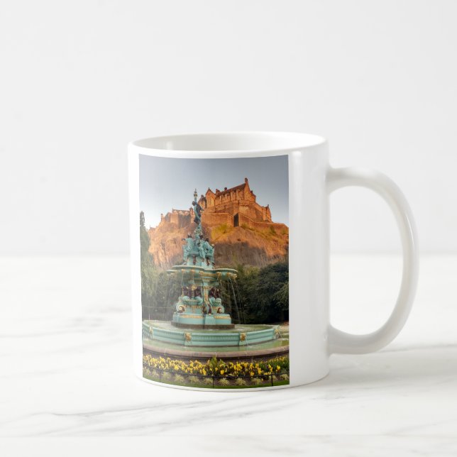 Taza De Café Castillo de Edimburgo Fuente Princes Street Garden (Derecha)