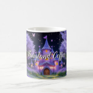 Taza De Café Castillo de hadas del bosque de lavanda oculto