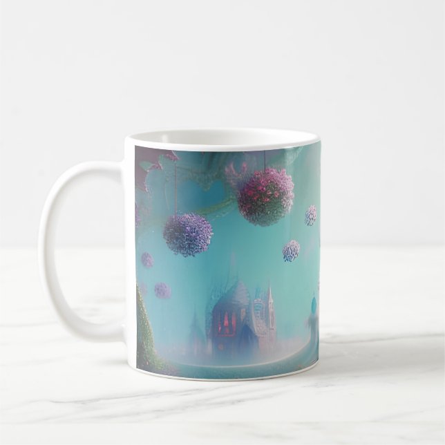 Taza De Café Castillo de hadas en los bosques encantados (Izquierda)