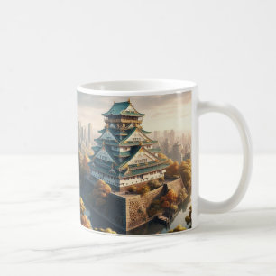 Taza De Café Castillo de Osaka paisaje de Japón viaje vintage