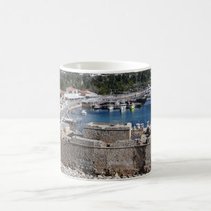 Taza De Café Castillo de Paphos y puerto desde el mar