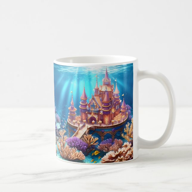 Taza De Café Castillo del reino submarino (Derecha)