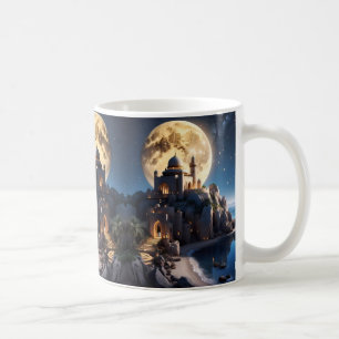 Taza De Café Castillo islámico sentado sobre una montaña
